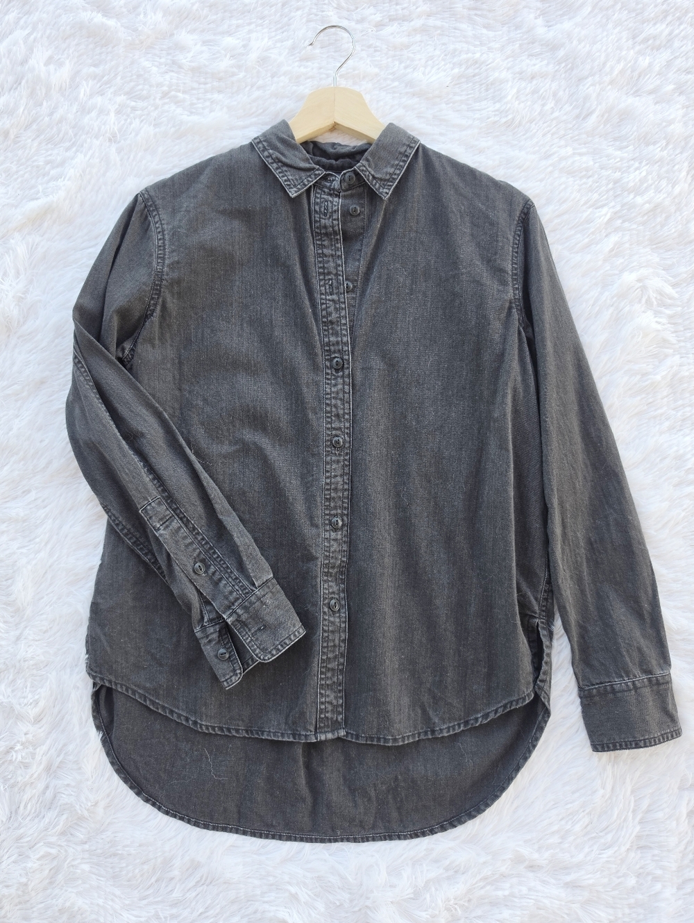 Madewell‎ Washed Black Long Sleeve Button Front Shirt